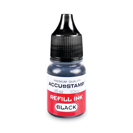Cosco ACCU-STAMP Gel Ink Refill, 0.35 oz Bottle, Black 090684
